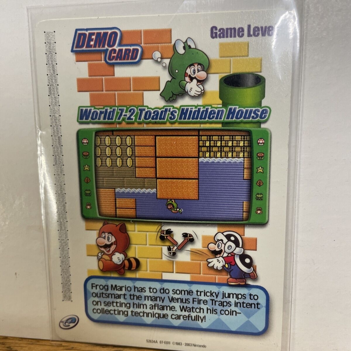 Super Mario Bros 3 E Reader Power Up Card 3 Game Level Pk02 World 7 2 EBay