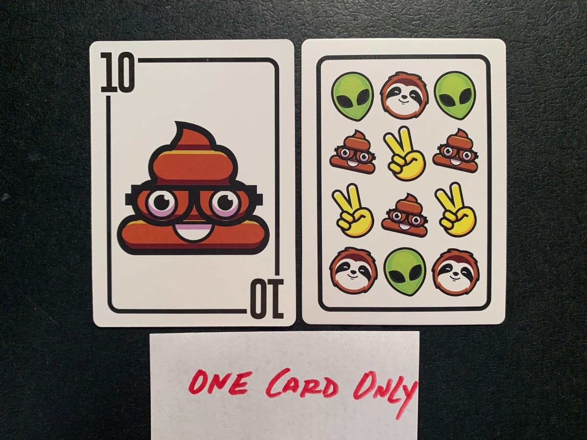 SWAP PLAYING CARD Poop Head Emoji BLACK TEN Single Card EMOJICONS Brown Head EBay