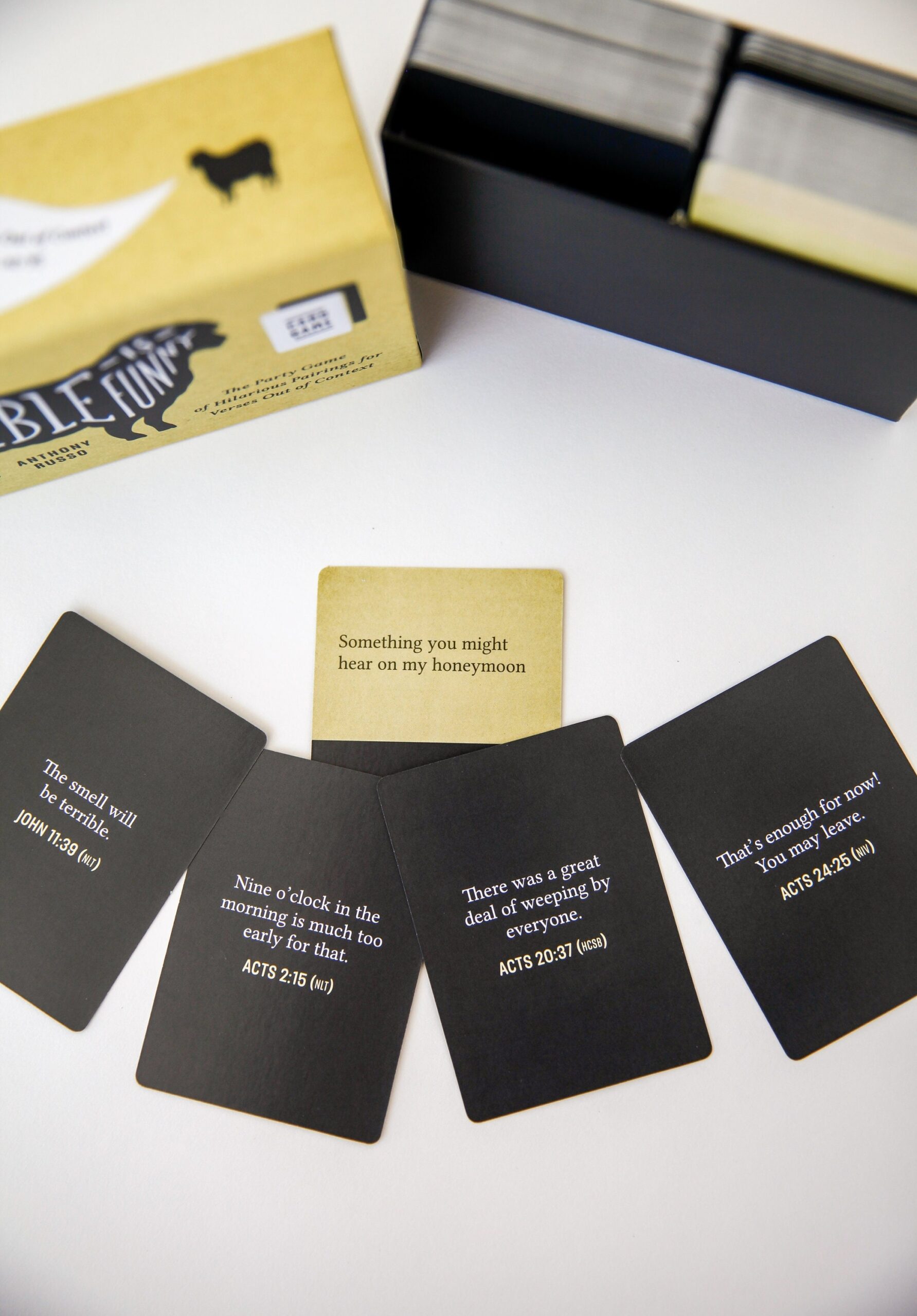 The Bible Is Funny Card Game The Party Game Of Hilarious Pairings For Verses Out Of Context w Signed Sticker Etsy Israel