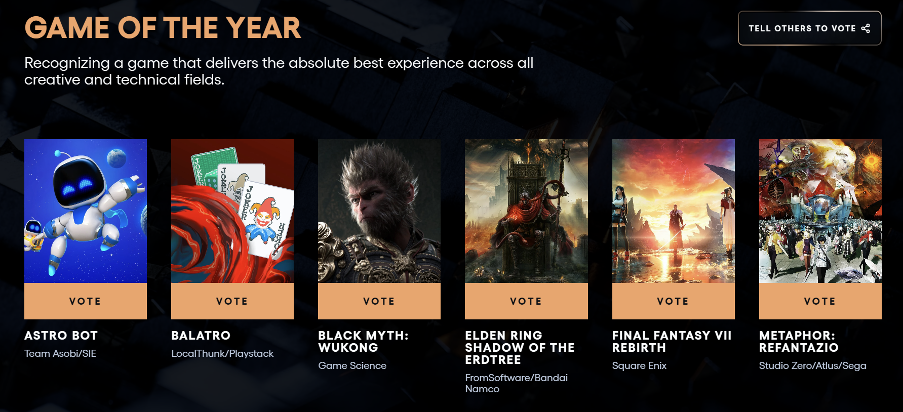 the game awards vote card