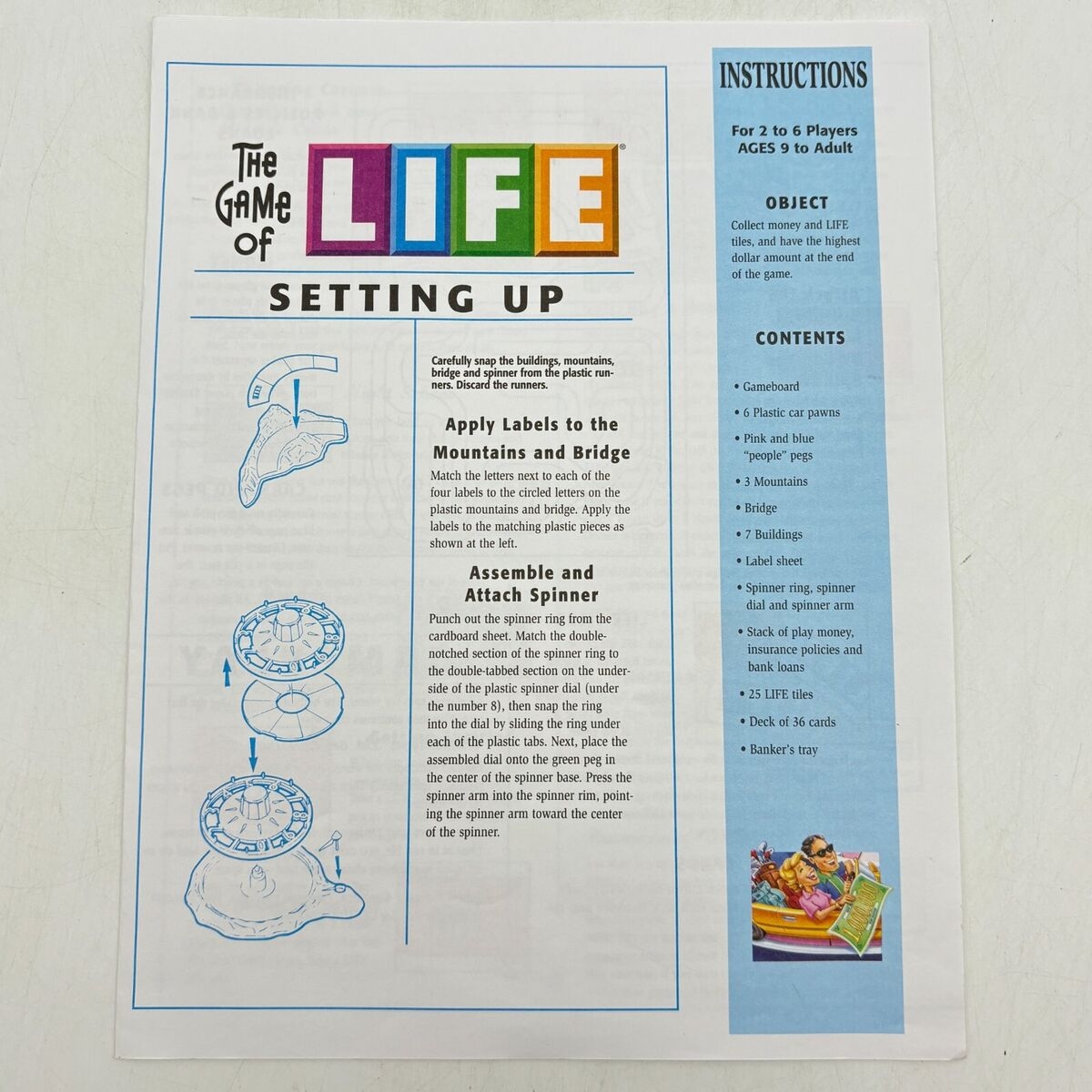 The Game Of Life Instructions 2005 Replacement Pieces Part Rules EBay