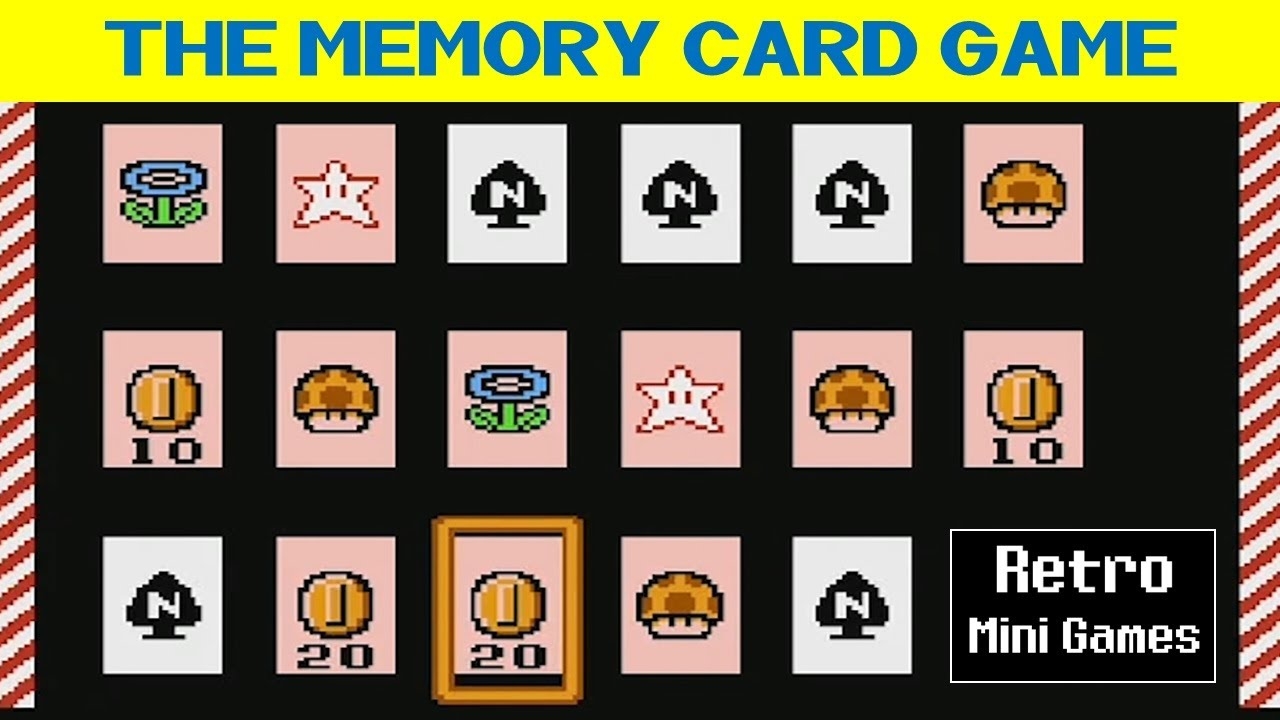 The Memory Card Game Super Mario Bros 3 NES Retro Mini Games YouTube
