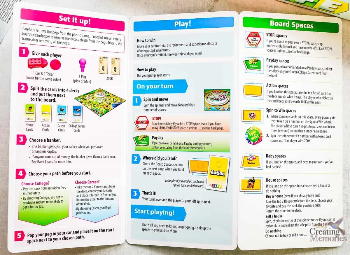 The NEW Game Of Life By Hasbro With Instructions For Life The Game