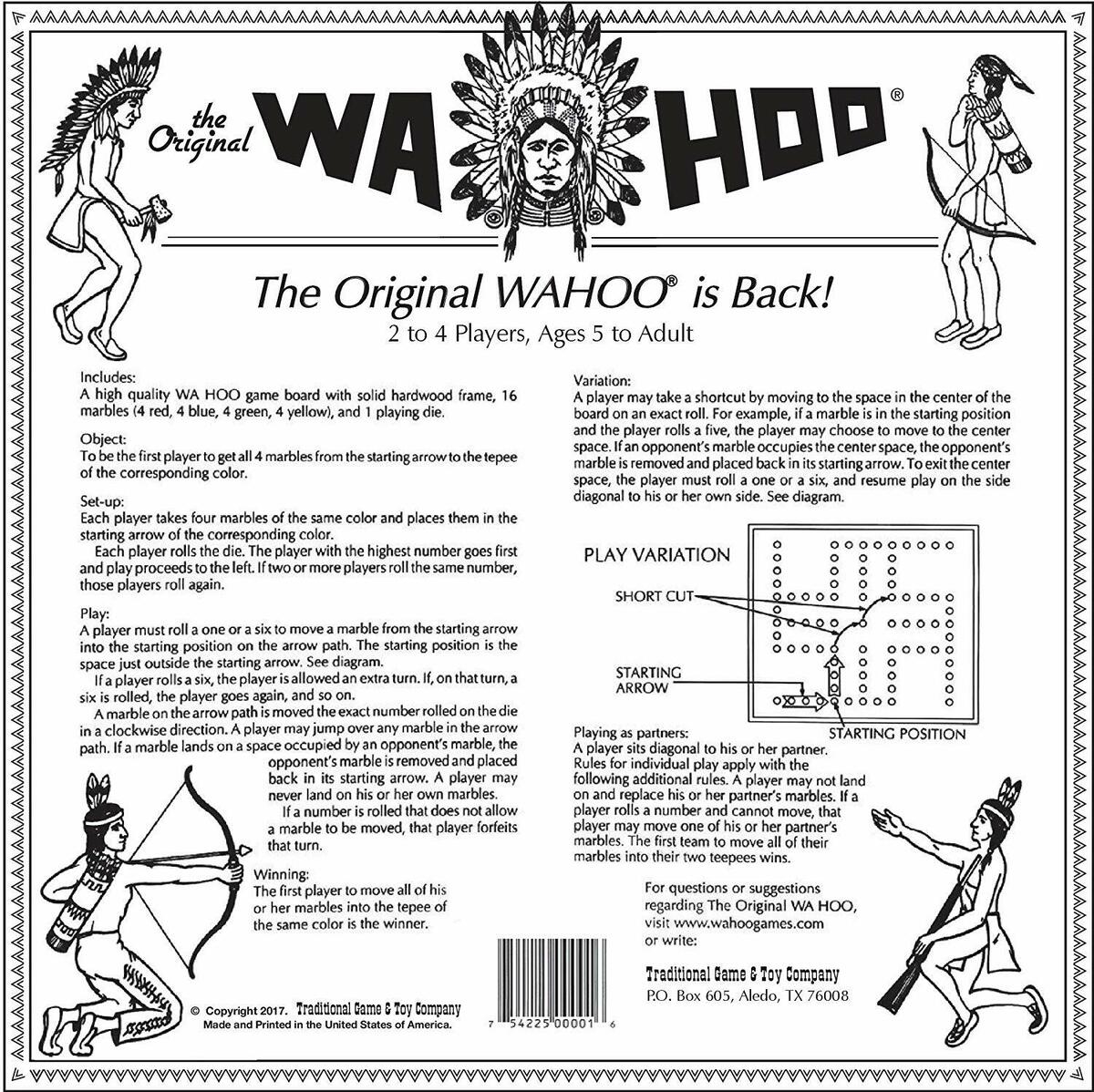 The Original Wa Hoo Board Game WAHOO Made In USA W Game Pieces FREE SHIPPING 754225000016 EBay