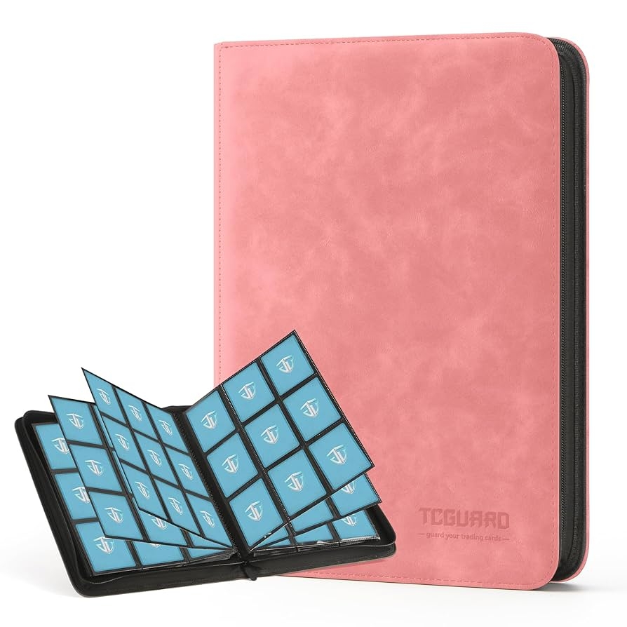 Trading Card Binder 9 Side Loading Pocket Card Album Hold Up To 540 Cards Zipper Binder For Cards Collection TCG Card Holder For Game Card Sports Card Yugioh MTG Etc Pink 9 Amazon 