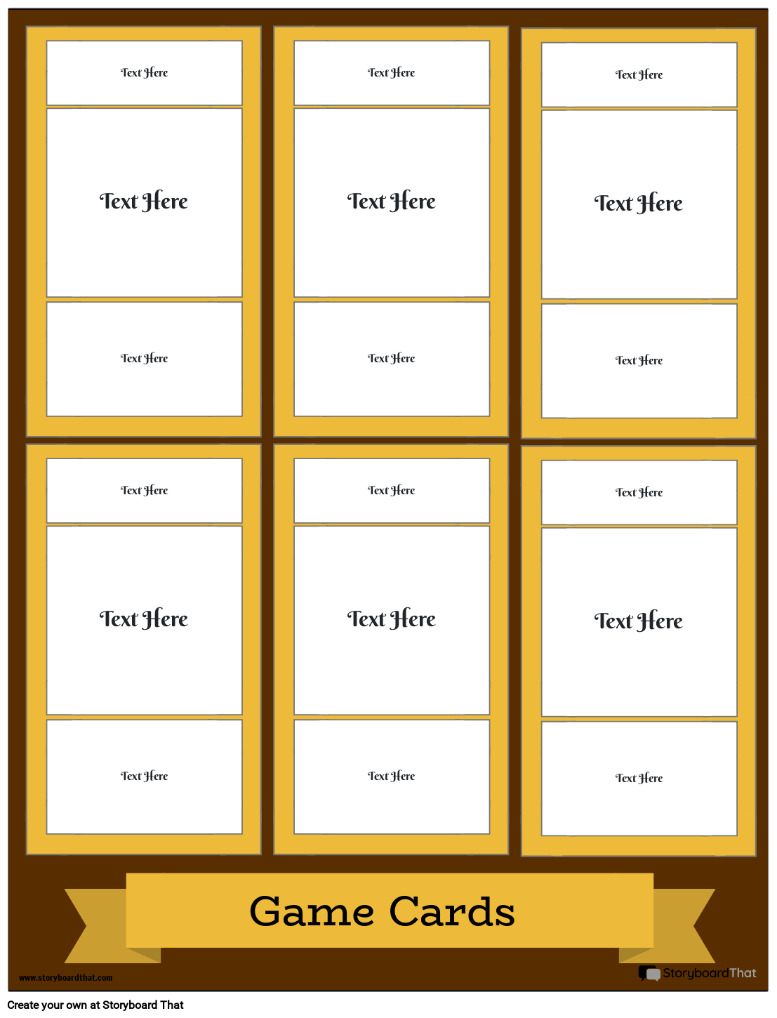 Trading Card Game Template Storyboard By Templates