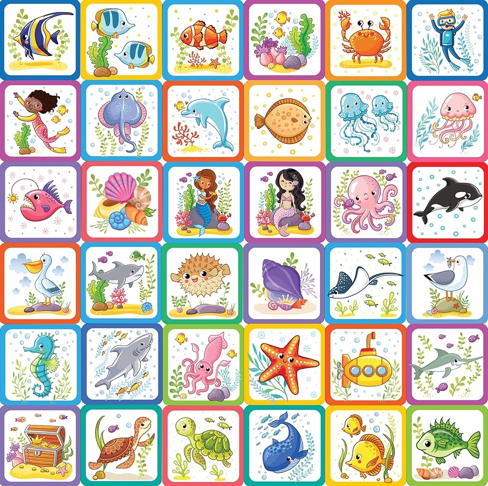 Under The Sea Memory Match Game Set Of 72 Cards Peter Pauper Press 9781441341747 Amazon Books