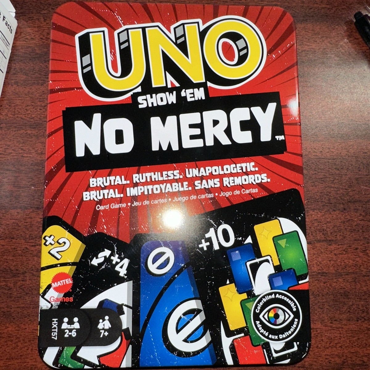 UNO Show em No Mercy Card Game In Storage Travel Tin PACKAGE DAMAGE EBay