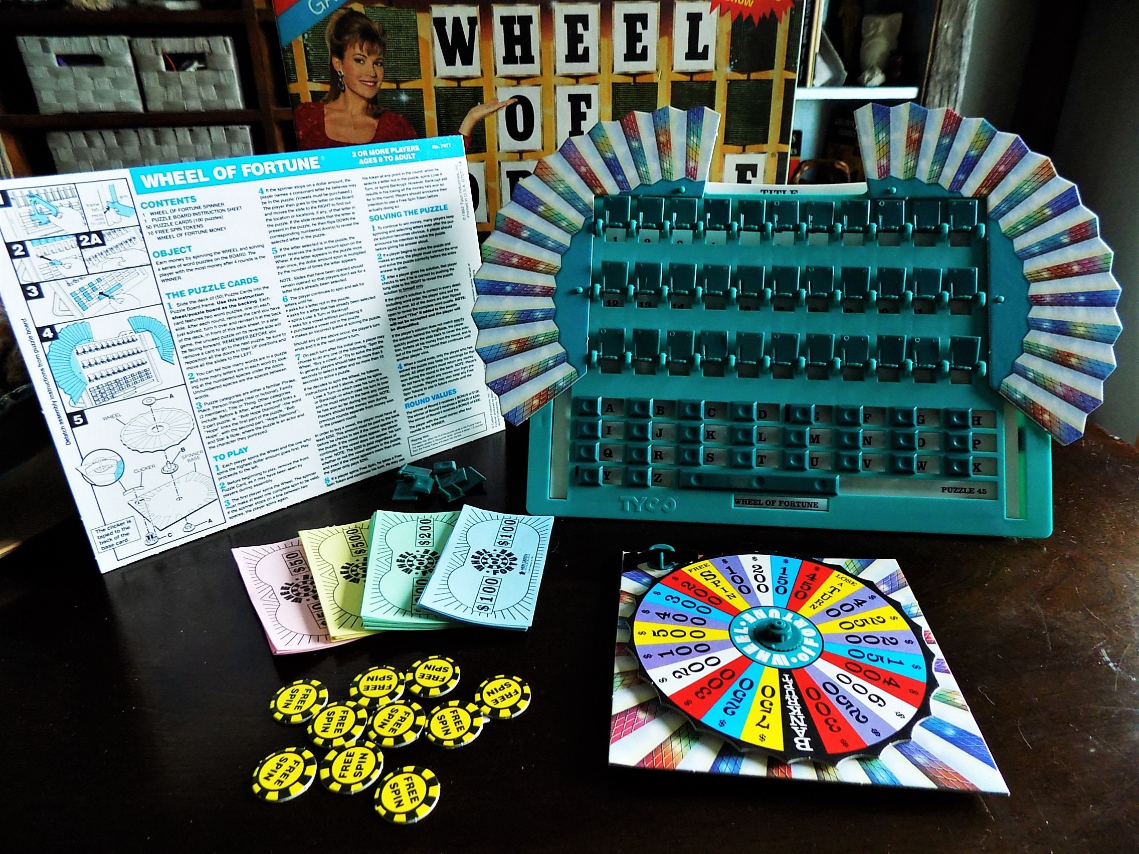 Vintage 1992 Wheel Of Fortune Tyco Game Etsy