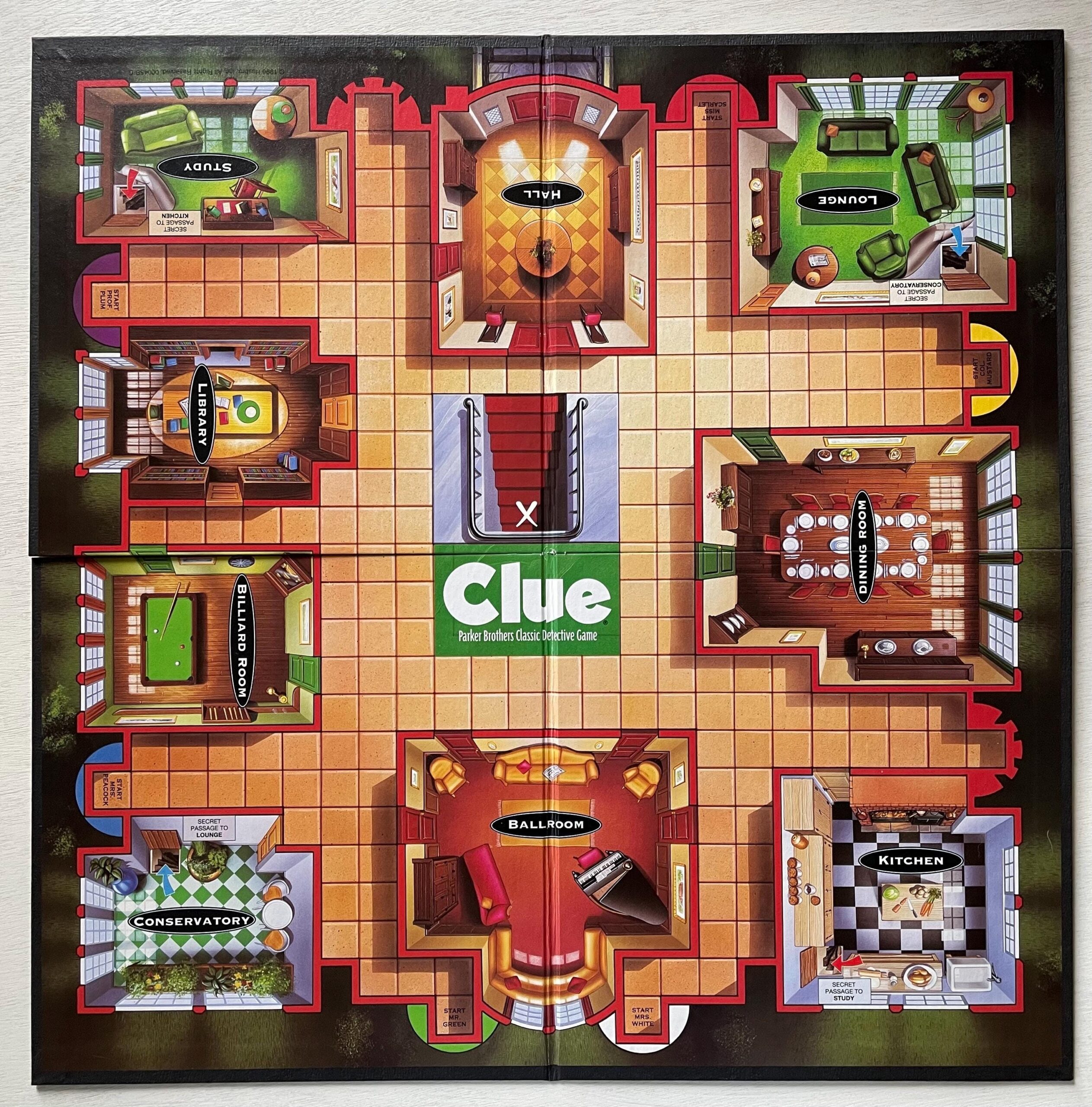 Vintage 1998 Clue Board Game By Parker Brothers Hasbro Detective Game 90s Game Of Clue Retro Game Night Complete Murder Mystery Etsy
