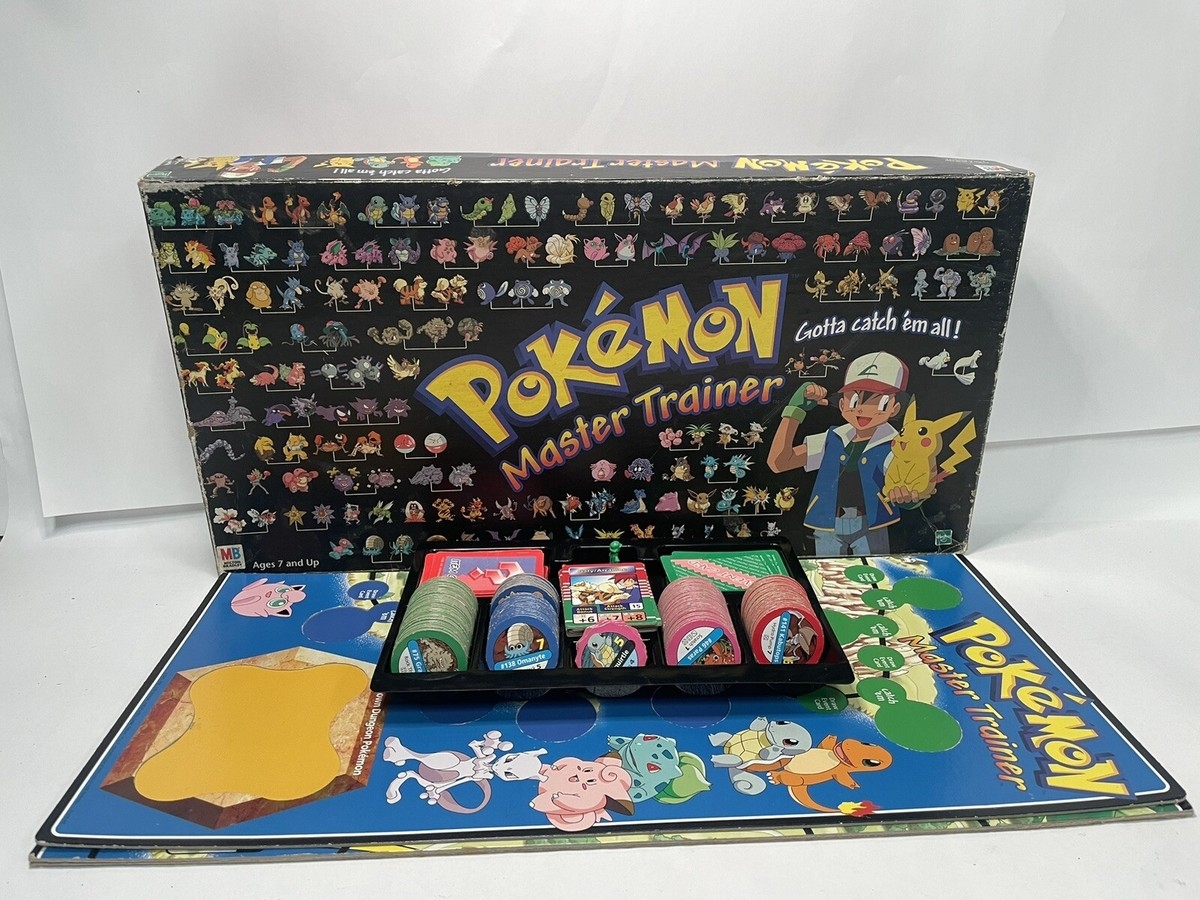 Vintage 1999 Pokemon Master Trainer Board Game Milton Bradley 39 Chips Missing EBay