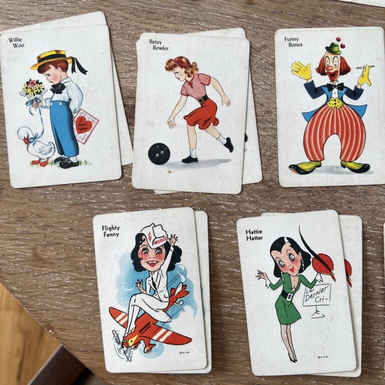 Vintage Old Maid Playing Cards Two Sets With Characters Parker Brothers The Junk Parlor