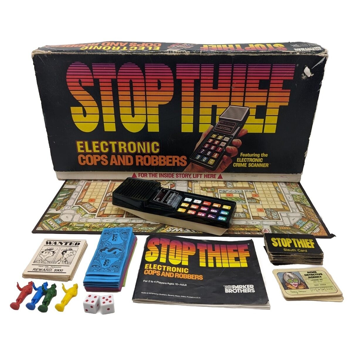 Vtg 1979 Electronic Stop Thief Board Game Parker Bros Working Missing 1 Card EBay