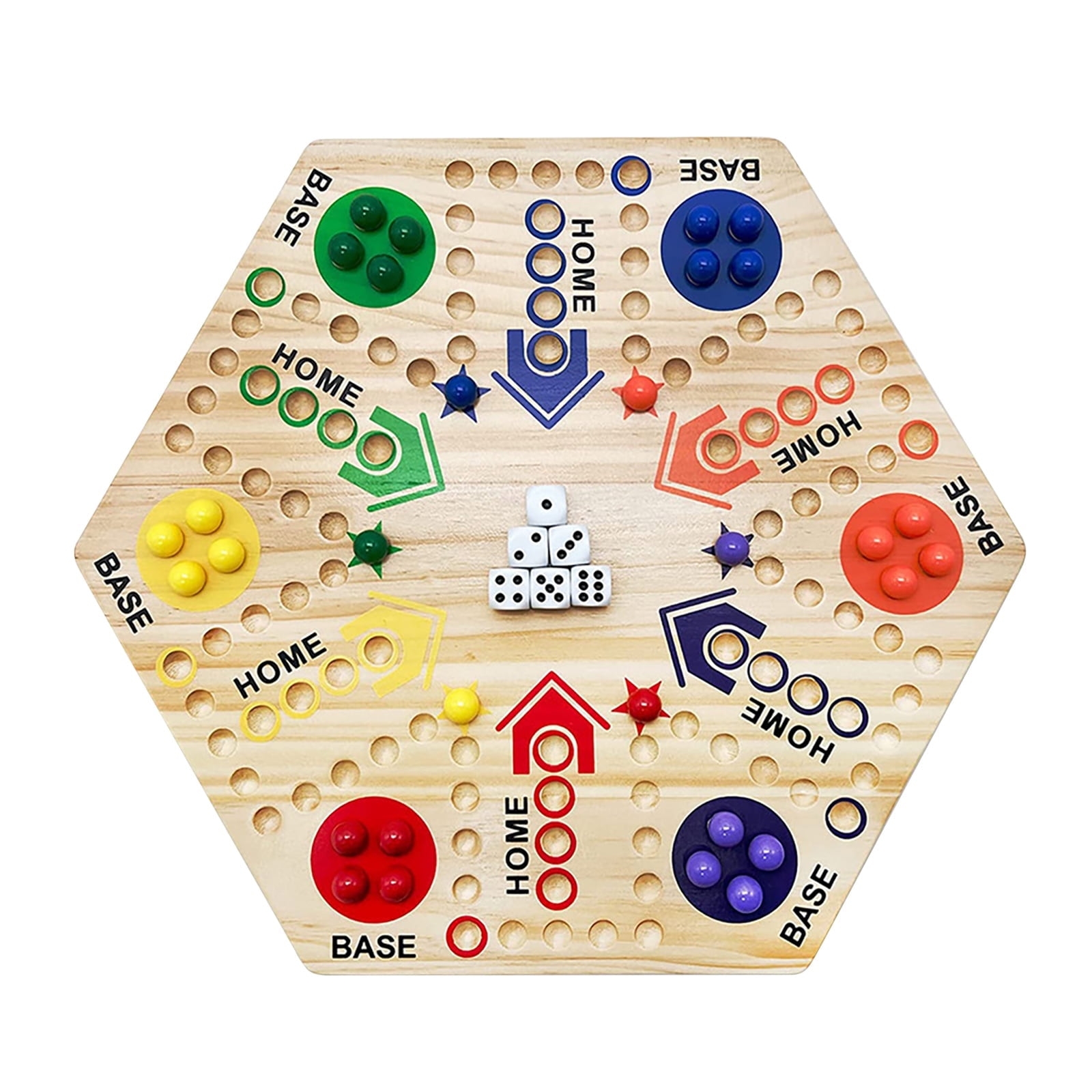 Wooden Board Game Aggravation Board Game Marble Game Double Sided Painted 2 To 6 Player Fast Track Board Game Wooden With 6 Colors 24 Marbles 6 Dice For Adults Kids Family 15 INCH Walmart