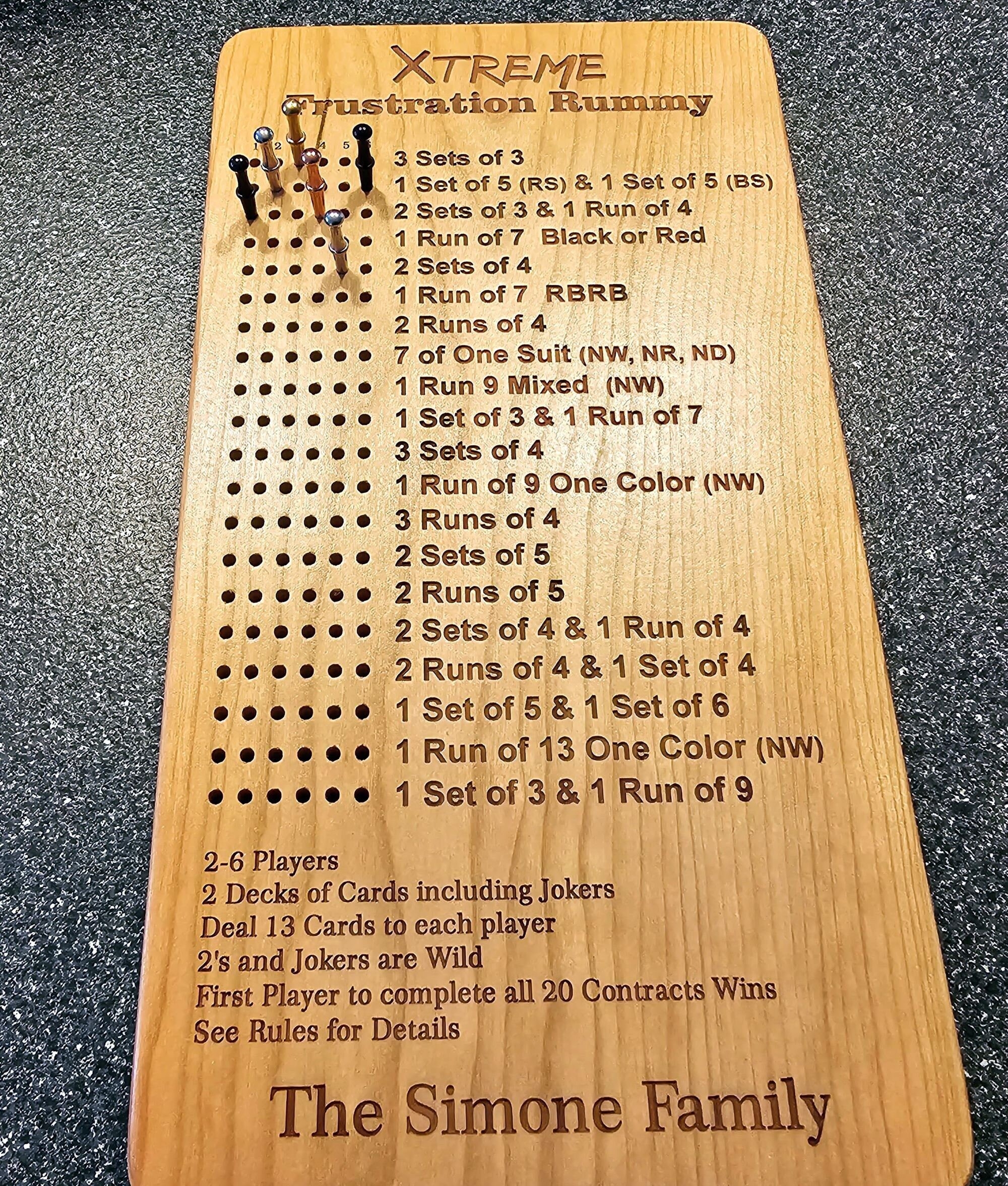 Xtreme Frustration Rummy Game Board With Peg Storage Etsy