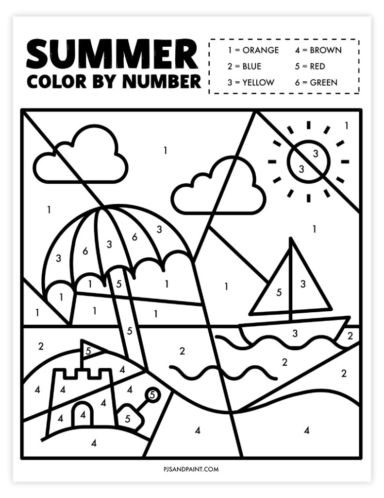 11 Free Printable Color By Number Worksheets Pjs And Paint