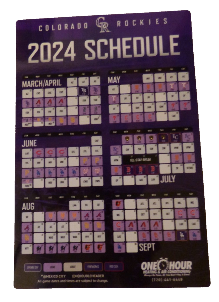 2024 Colorado Rockies Magnetic Schedule SGA EBay