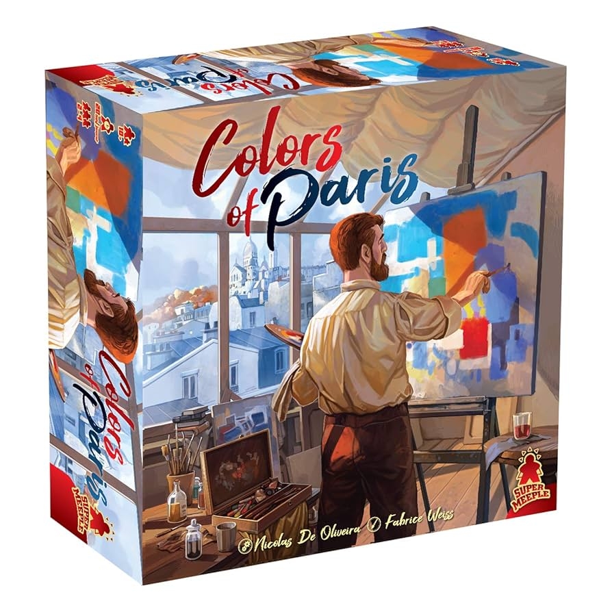 Amazon Super Meeple Colors Of Paris Board Game Creative Art Themed Strategy Game For Adults And Kids Ages 10 2 4 Players Average Playtime 40 60 Minutes Made Toys Games