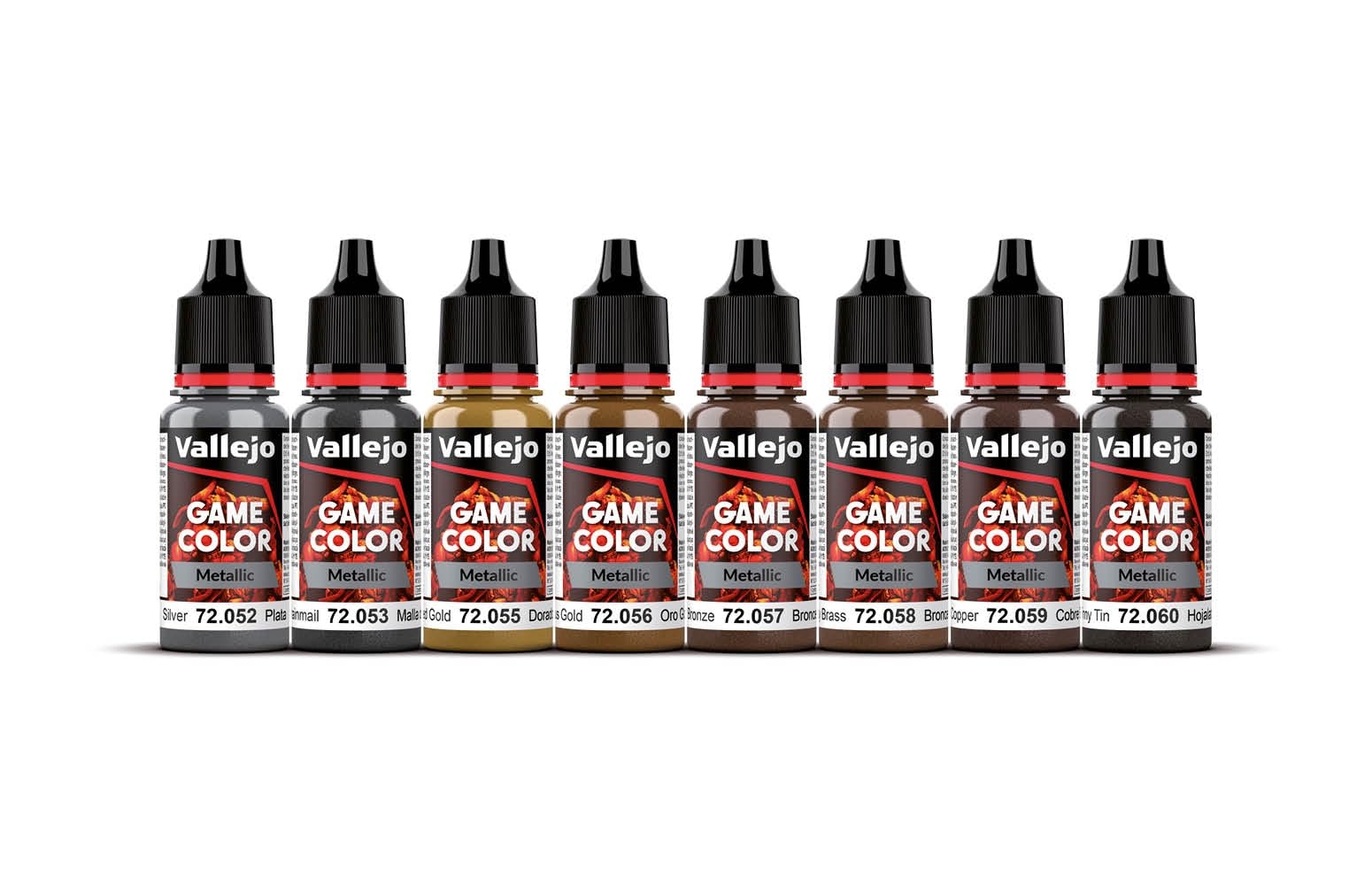 Amazon Vallejo Game Color Range Metallic Colors Smooth Metallic Coverage Miniature Model Paints Acrylic Paint Set Colors For Fantasy And Wargames Figures 8 Bottles X 18 Ml 
