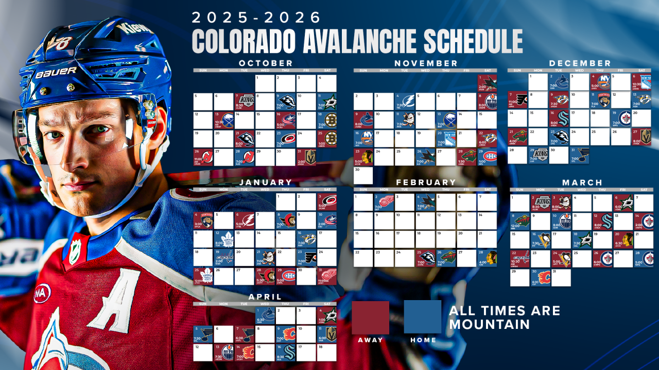 Avalanche Announces 2025 26 Schedule Colorado Avalanche
