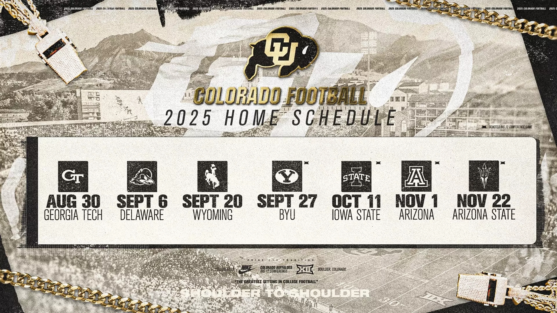 Big 12 Releases 2025 League Football Schedules University Of Colorado Athletics