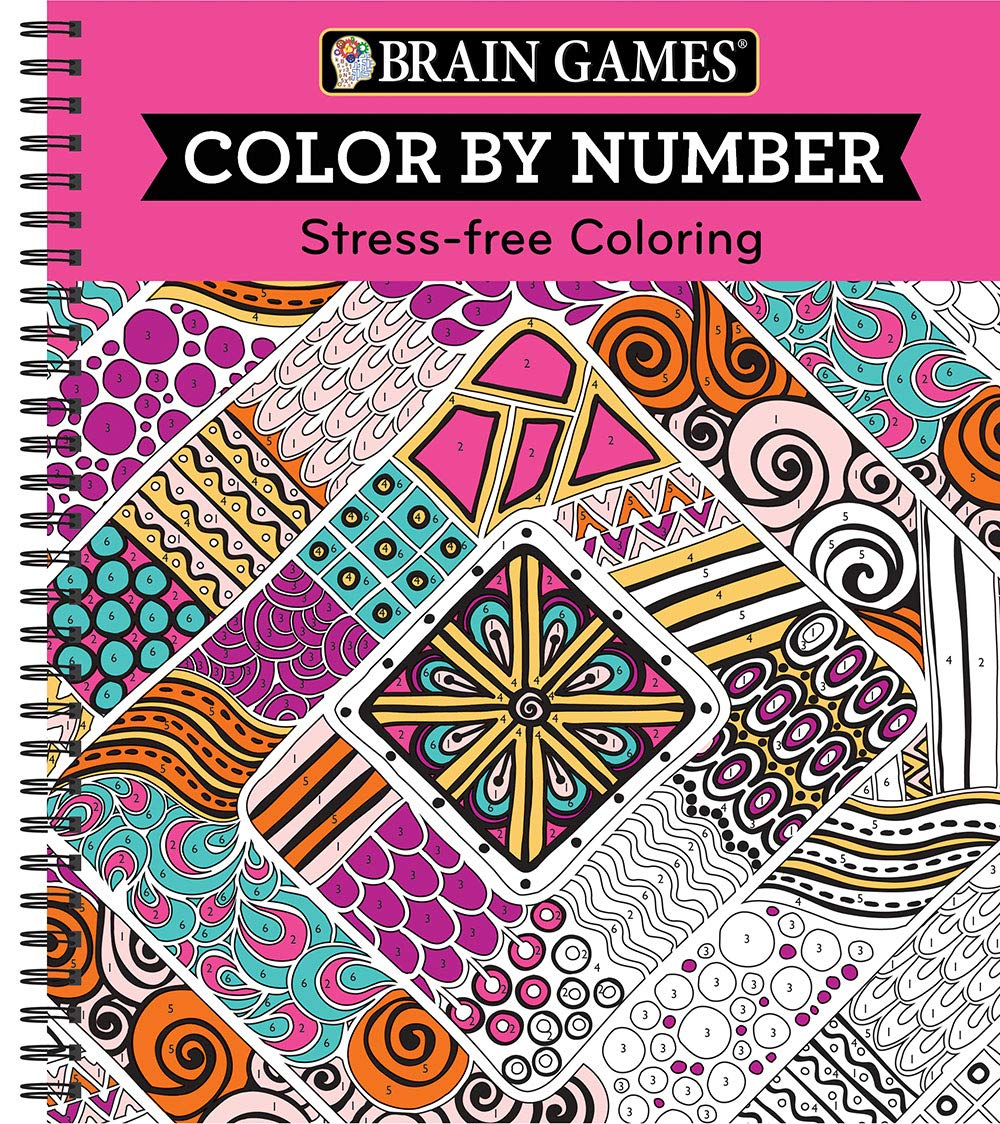 Brain Games Color By Number Stress Free Coloring Pink EBay