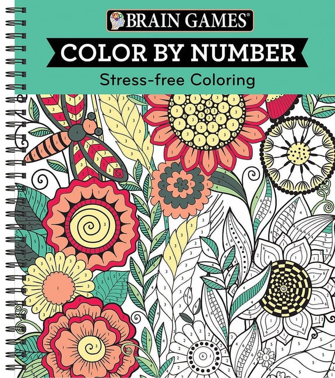Brain Games Color By Number Stress Free Coloring Spiral Bound Walmart
