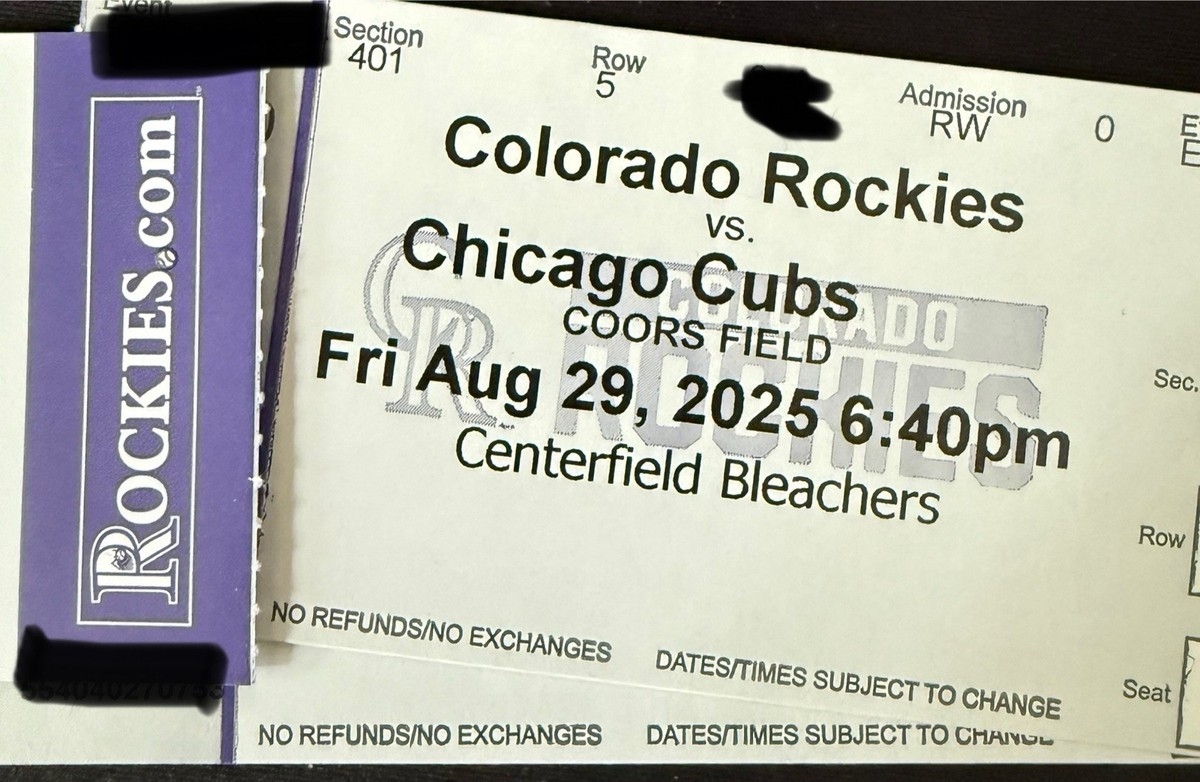 CO Baseball Tickets For Sale EBay