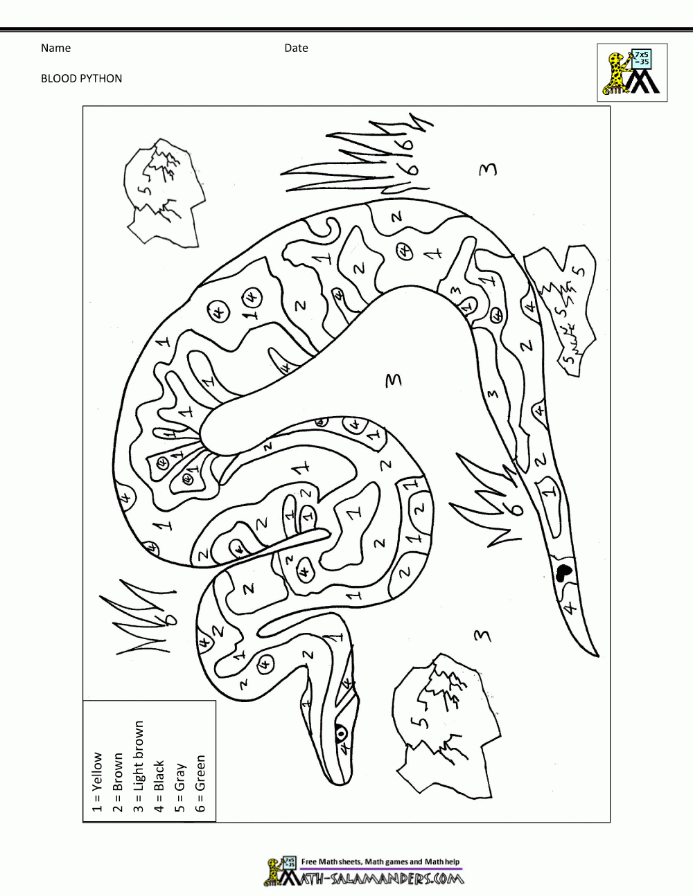 Color By Numbers Pages