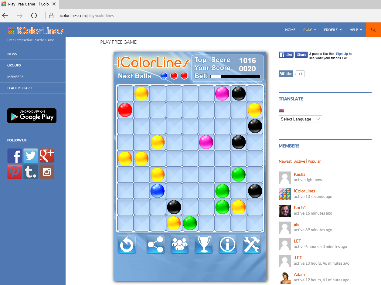 Color Lines Game Online I Color Lines Puzzle Game