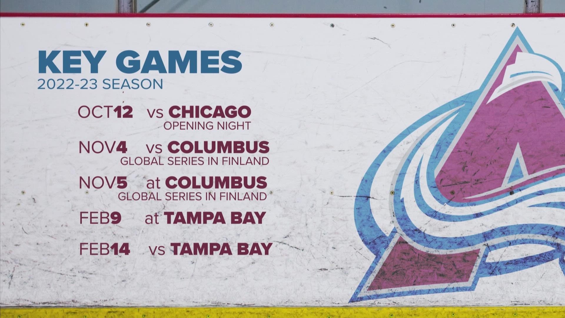 Colorado Avalanche 2022 23 NHL Schedule Released 9news