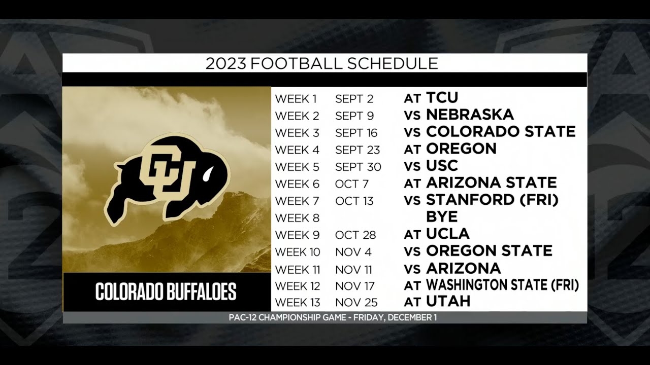 Colorado s 2023 Football Schedule Previewing The Buffaloes Season YouTube