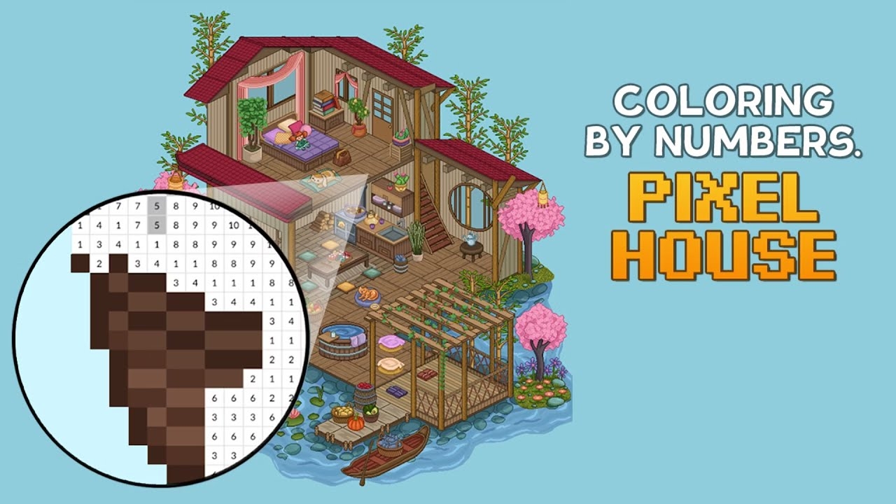 Coloring By Numbers Pixel House Gameplay YouTube