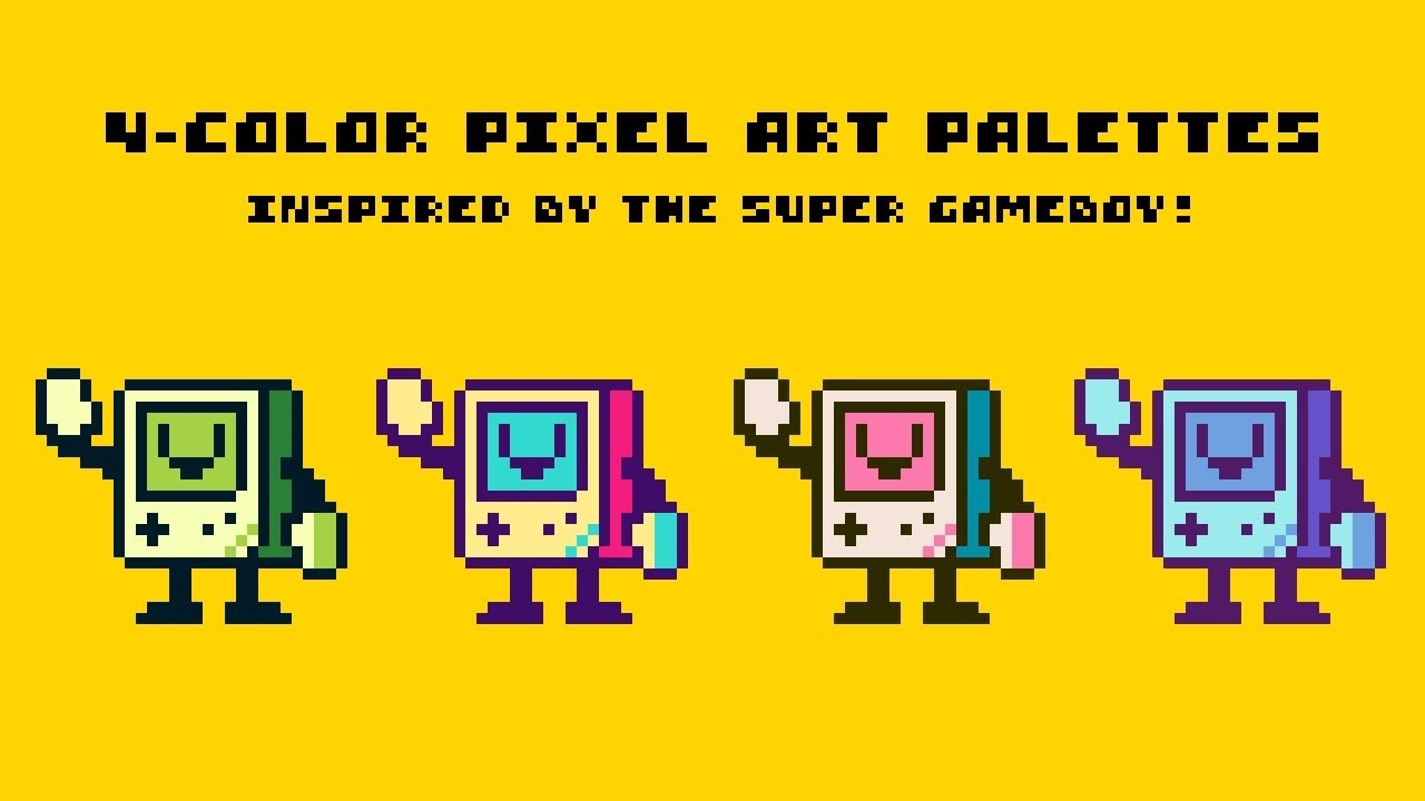 Creating 4 Color Pixel Art Palettes Inspired By The SUPER GAMEBOY YouTube