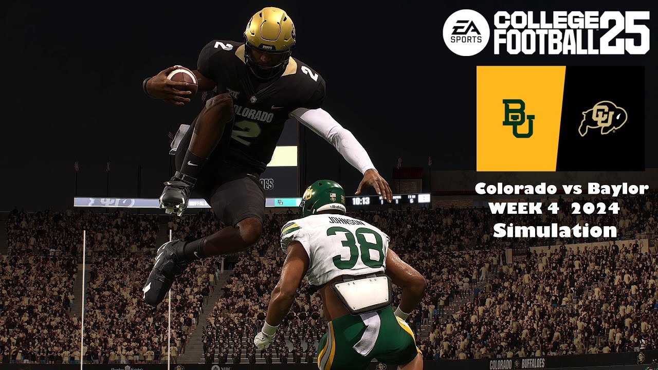 EA College Football 25 Colorado Vs Baylor Bears Week 4 Sim 2024 Full 15 Minute Quarters Game Play YouTube