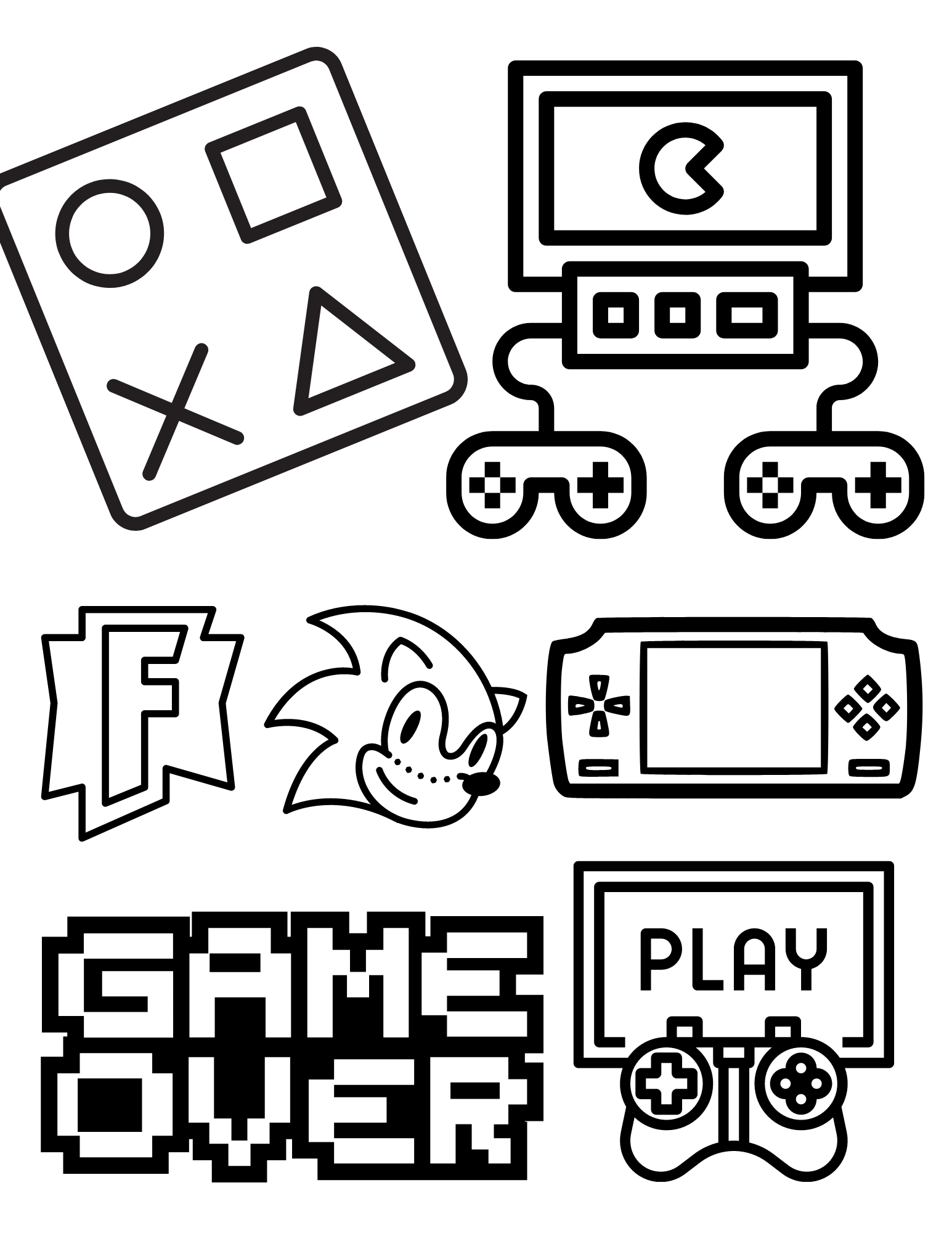 video game coloring pages