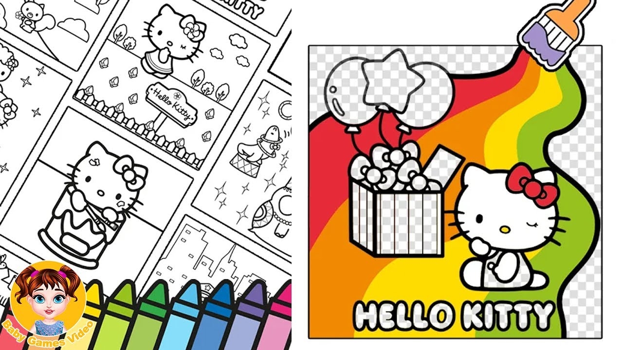 Hello Kitty Coloring Book Painting Game For Kids Baby Games Videos YouTube