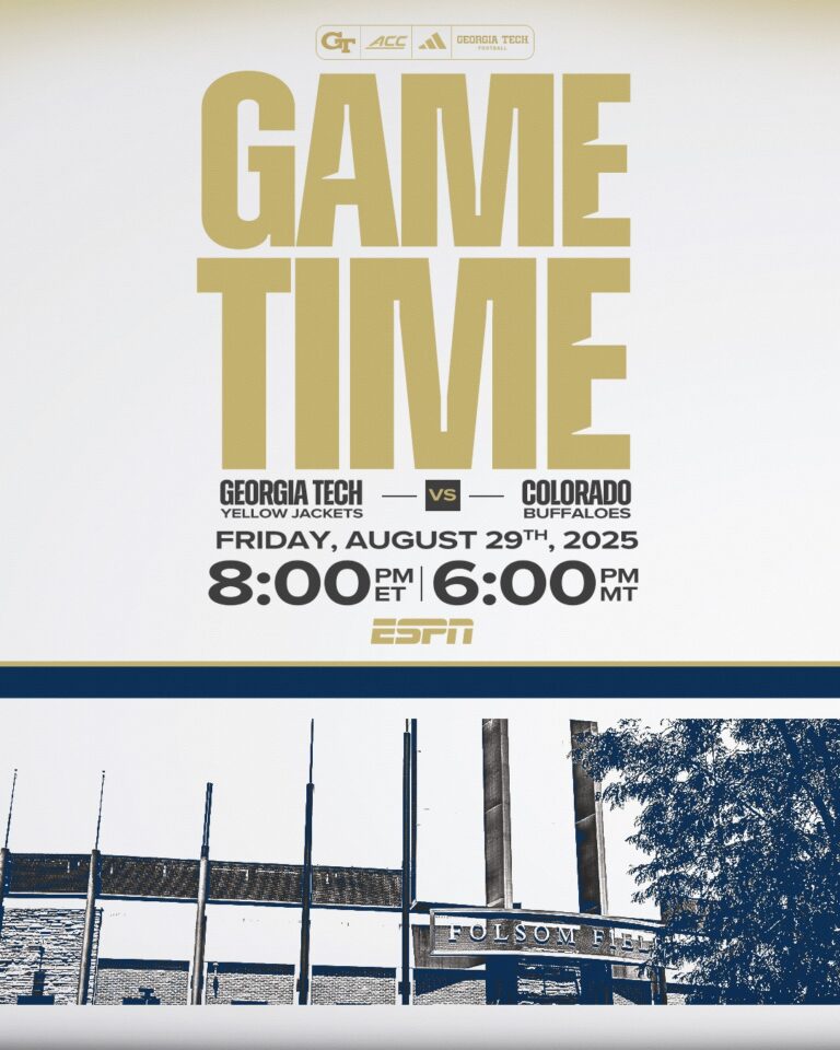Kickoff Time Set For Season Opener At Colorado Football Georgia Tech Yellow Jackets