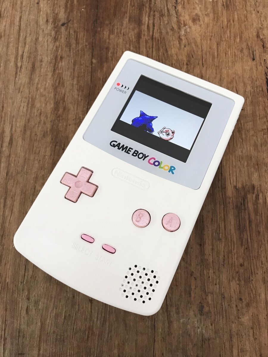Nintendo GameBoy Color Colour Game Boy Handheld White Pink BACKLIT Console EBay