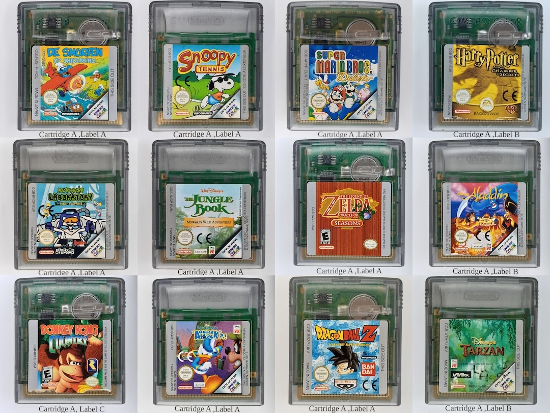 Original Gameboy Color Games All Tested Verified Authentic English Language Mulitilingual Wario Tetris DX Powerpuff Disney Harry Potter Etsy