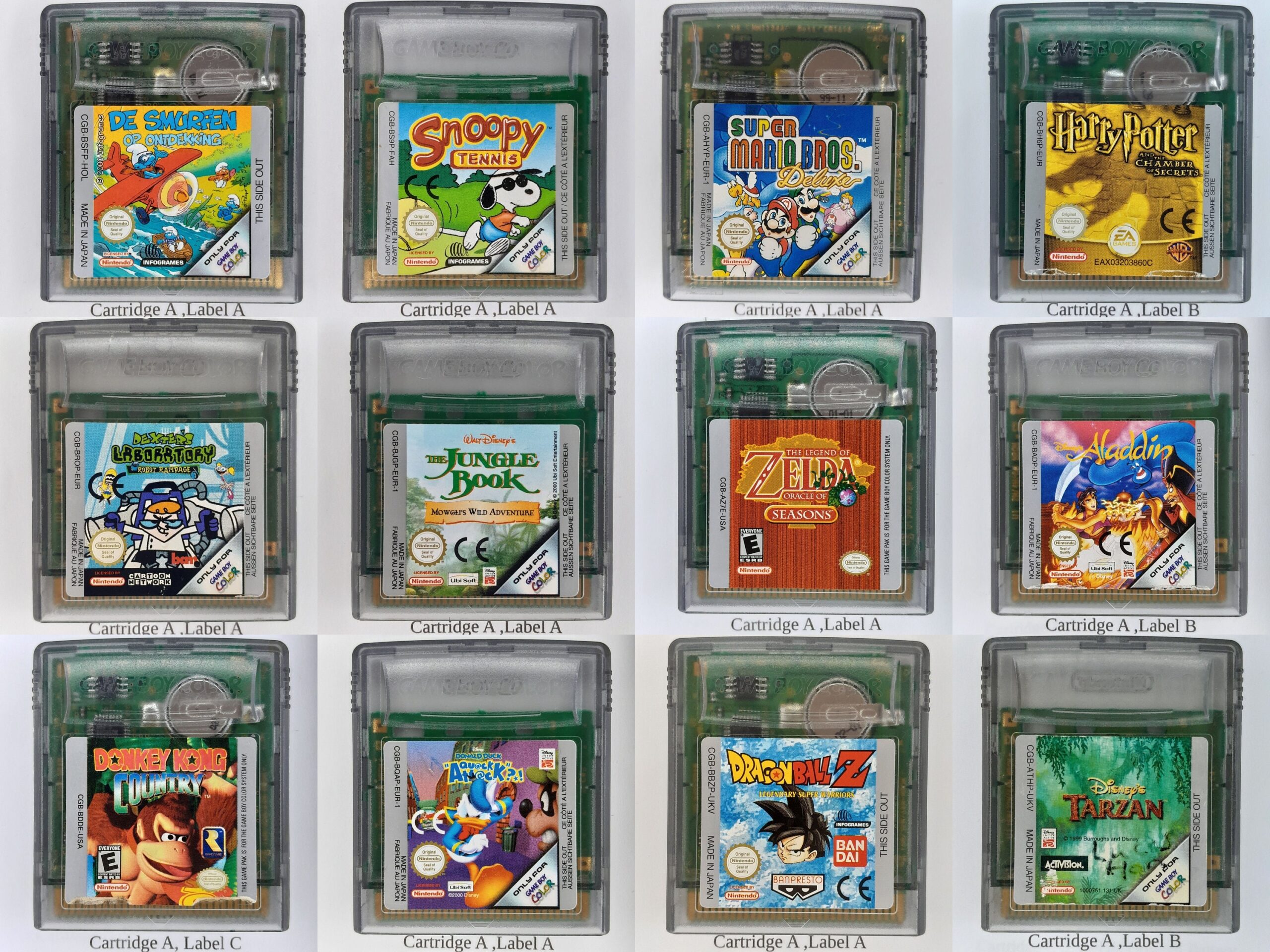 Original Gameboy Color Games All Tested Verified Authentic English Language Mulitilingual Wario Tetris DX Powerpuff Disney Harry Potter Etsy