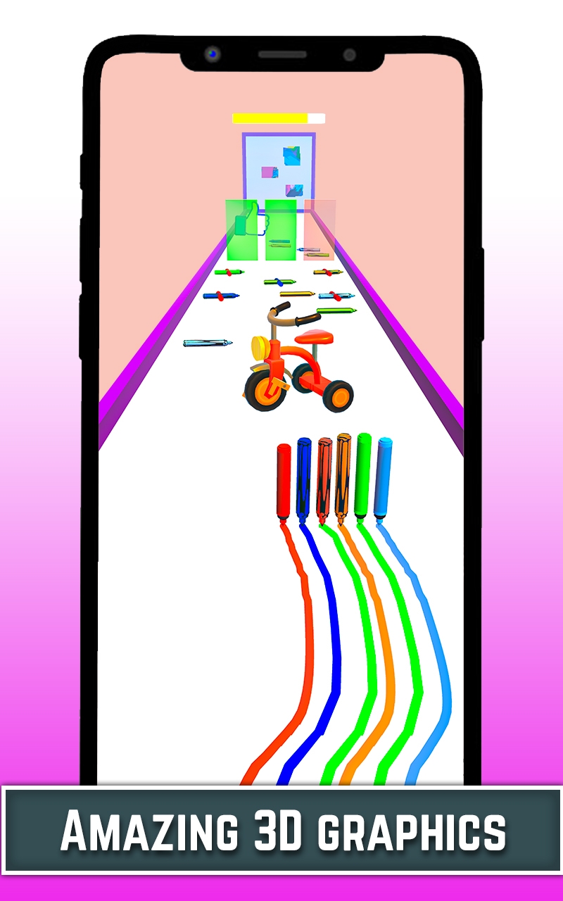 Pencil Race Color Rush Rainbow Colors Pen Line Runner 3D App On Amazon Appstore