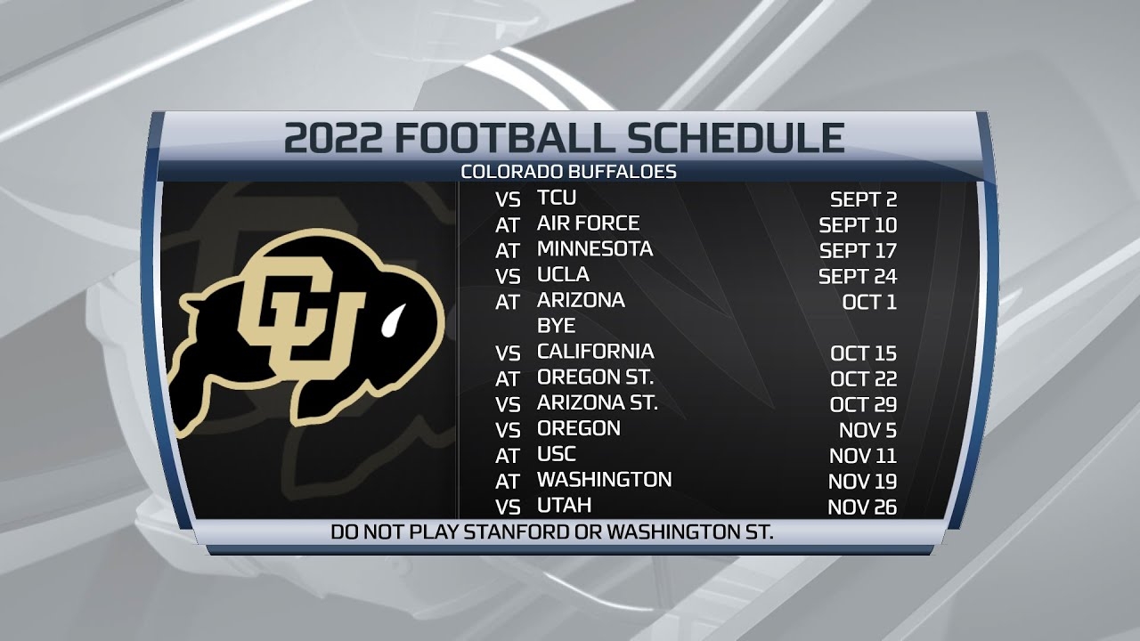 Previewing Colorado s 2022 Football Schedule YouTube