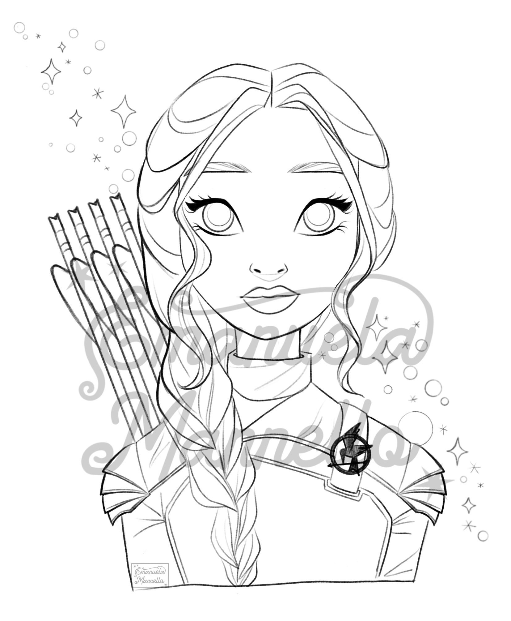 PRINTABLE COLORING PAGE Katniss Everdeen Etsy PRINTABLE COLORING PAGE Katniss Everdeen Etsy
