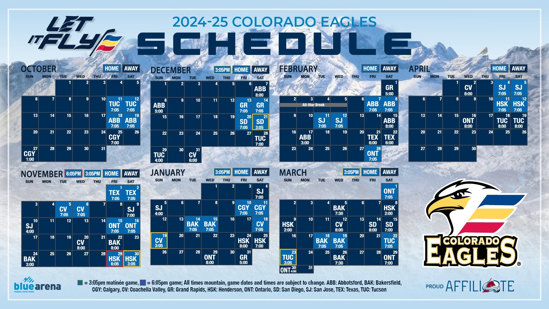 Schedule Colorado Eagles
