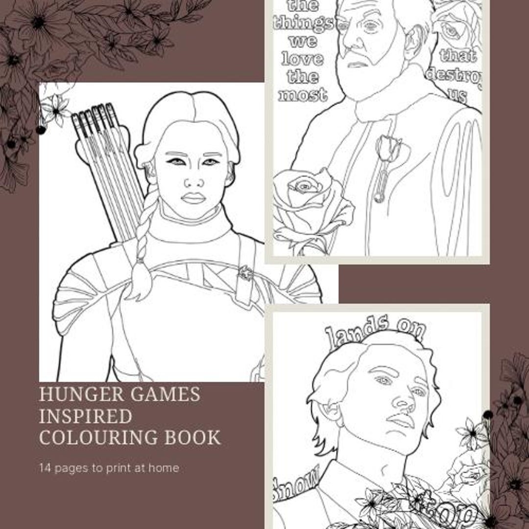 The Hunger Games Inspired Printable Colouring Book Adult Colouring Book To Print At Home Etsy The Hunger Games Inspired Printable Colouring Book Adult Colouring Book To Print At Home Etsy